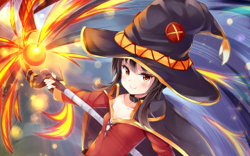 Картинка аниме kono+subarashii+sekai+ni+shukufuku+wo девушка фон взгляд