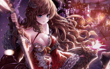 Картинка аниме оружие +техника +технологии взгляд девушка фон