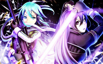 Картинка аниме sword+art+online девушка взгляд фон