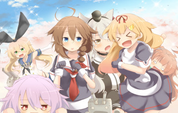 Картинка аниме kantai+collection фон взгляд девушки