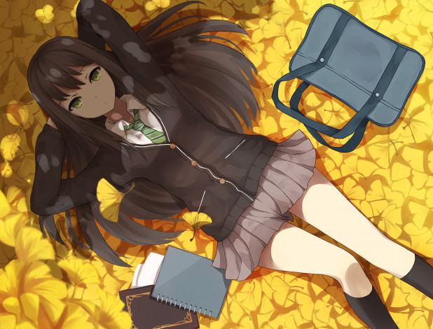 Обои картинки фото аниме, idolm@ster, взгляд, девушка, фон