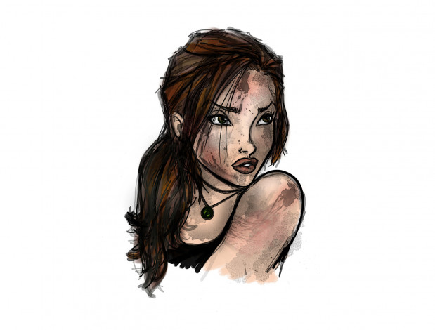 Обои картинки фото рисованное, люди, портрет, взгляд, фон, девушка