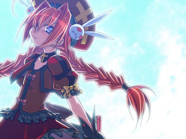 Обои картинки фото аниме, mahou shoujo lyrical nanoha, взгляд, девушка, фон