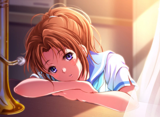 Обои картинки фото аниме, sound horizon, взгляд, фон, девушка