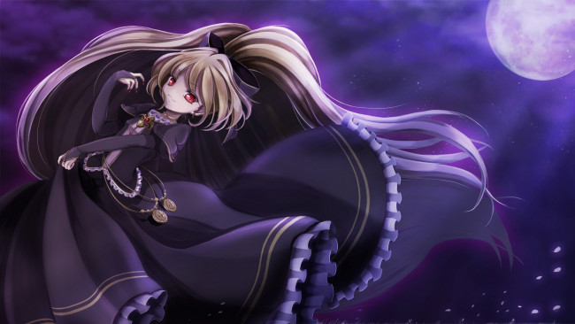 Обои картинки фото аниме, unknown,  другое, фон, взгляд, девушка