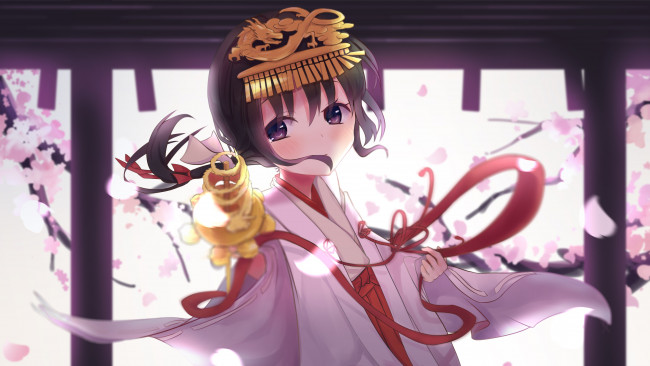 Обои картинки фото kimi no na wa, аниме, девушка, фон, взгляд