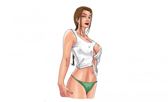 Обои картинки фото рисованное, комиксы, взгляд, фон, девушка, коса