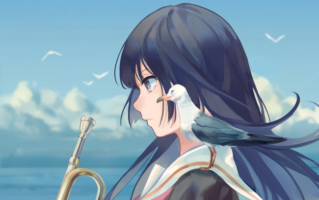 Обои картинки фото аниме, sound horizon, фон, взгляд, девушка