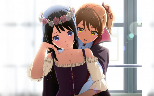 Обои картинки фото аниме, sound horizon, фон, взгляд, девушки