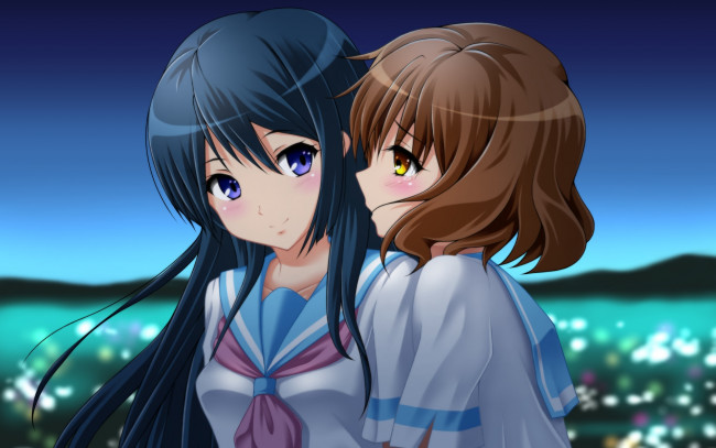 Обои картинки фото аниме, sound horizon, фон, взгляд, девушки