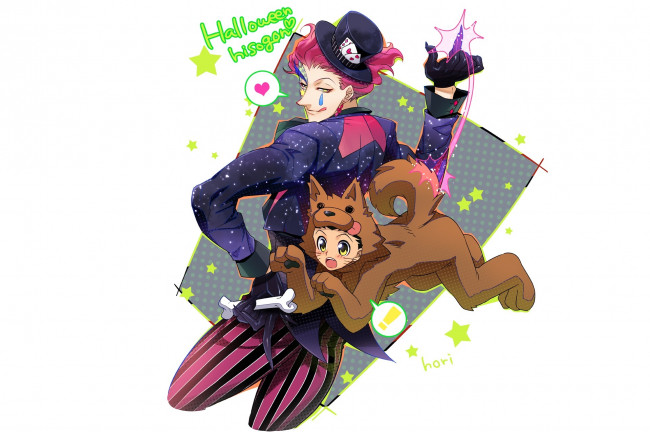 Обои картинки фото аниме, hunter x hunter, хисока, гон