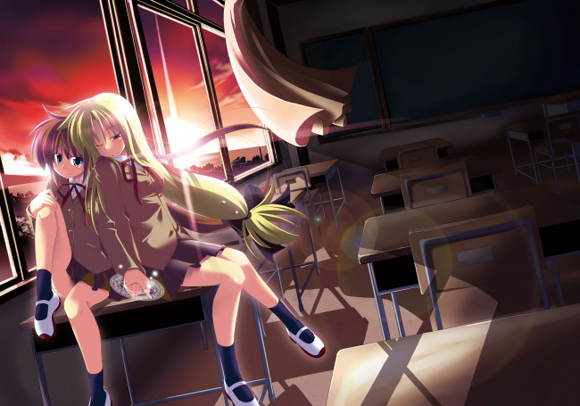 Обои картинки фото аниме, mahou shoujo lyrical nanoha, взгляд, девушки, фон