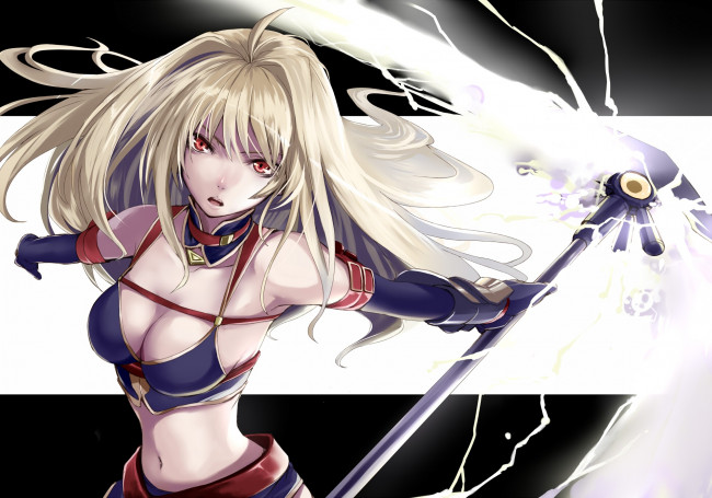 Обои картинки фото аниме, mahou shoujo lyrical nanoha, взгляд, фон, девушка