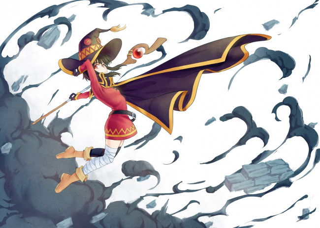 Обои картинки фото аниме, kono subarashii sekai ni shukufuku wo, взгляд, фон, девушка