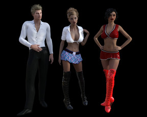 Картинка 3д+графика люди+ people девушки фон взгляд