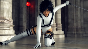 Картинка 3д+графика люди+ people девушка взгляд фон