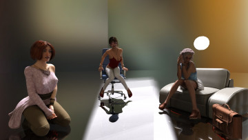 Картинка 3д+графика люди+ people взгляд девушки фон