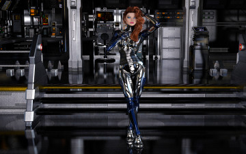 Картинка 3д+графика фантазия+ fantasy фон взгляд девушка