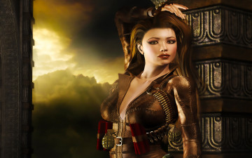 Картинка 3д+графика люди+ people взгляд девушка фон