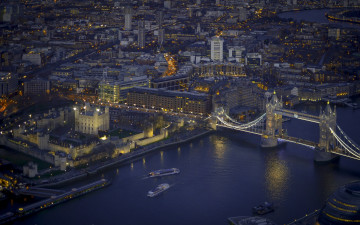 Картинка shard +london города лондон+ великобритания мост река