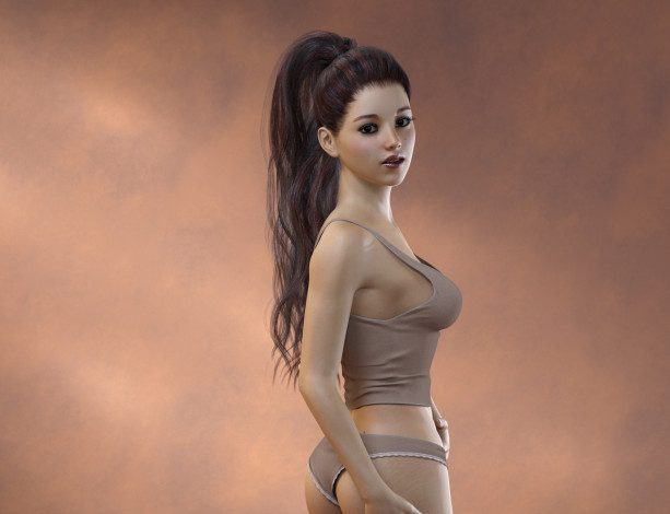 Обои картинки фото 3д графика, люди , people, фон, девушка, взгляд