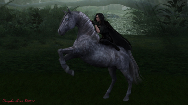 Обои картинки фото 3д графика, люди и животные , people and animals, фон, лошадь, взгляд, девушка