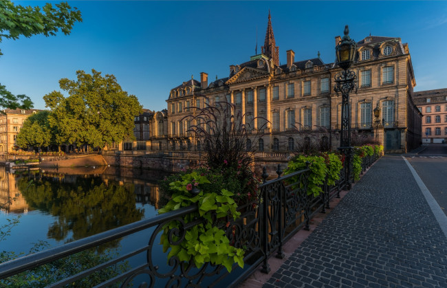 Обои картинки фото strasbourg, города, страсбург , франция, река, мост