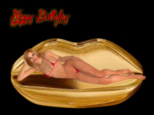 Картинка 3д+графика праздники+ holidays взгляд девушка фон