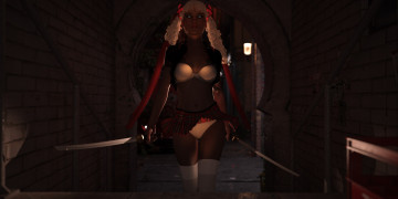 Картинка 3д+графика существа+ creatures девушка взгляд фон