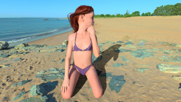 Картинка 3д+графика люди+ people девушка фон взгляд