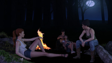 Картинка 3д+графика люди+ people фон взгляд девушки