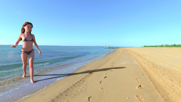 Картинка 3д+графика люди+ people фон взгляд девушка