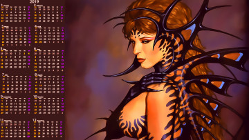 Картинка календари фэнтези женщина профиль