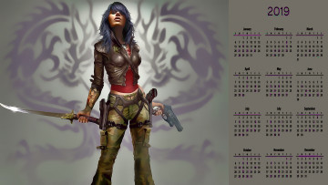 Картинка календари видеоигры девушка оружие