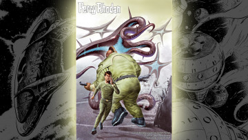 Картинка рисованное комиксы люди чудовища сражение корабли космос