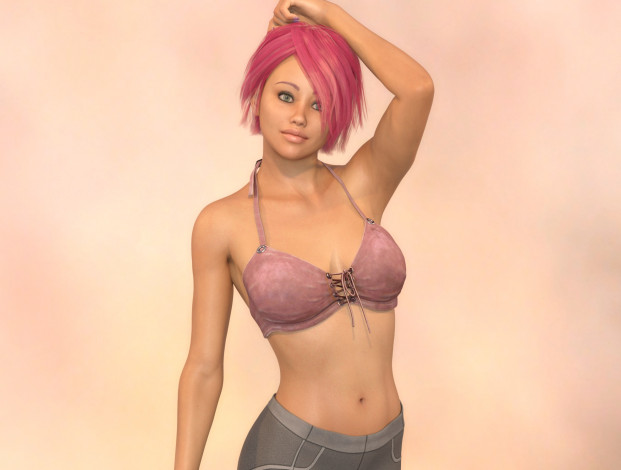 Обои картинки фото 3д графика, люди , people, девушка, фон, взгляд