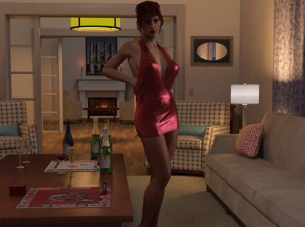 Обои картинки фото 3д графика, люди , people, взгляд, девушка, фон