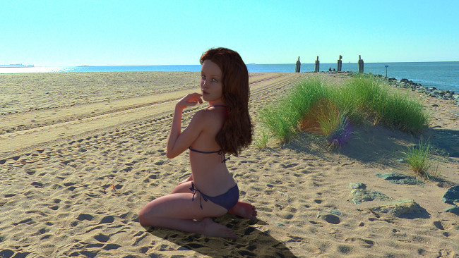 Обои картинки фото 3д графика, люди , people, взгляд, девушка, фон