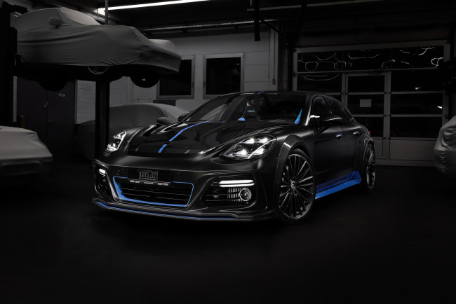 Обои картинки фото автомобили, porsche, тюнинг, черный, порше, sport turismo, based, porsche panamera, 2019 techart grandgt selective
