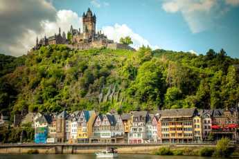 Картинка города кохем+ германия замок набережная