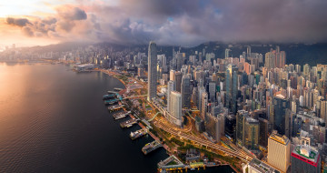 Картинка гонконг +китай города гонконг+ китай небоскребы побережье азия
