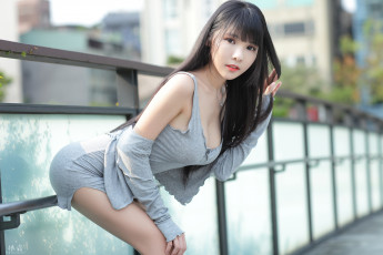 Картинка девушки -+азиатки азиатки vicky поза мост город