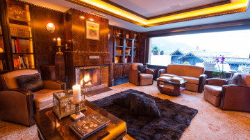 обоя интерьер, кабинет,  библиотека,  офис, камин, книжные, шкафы, кресла