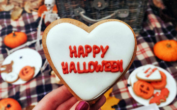 Картинка праздничные хэллоуин пряник надпись