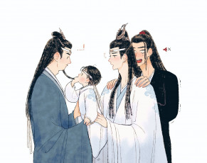 Картинка аниме mo+dao+zu+shi лань ванцзи вэй усянь цижень ребенок борода