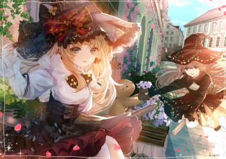 Картинка аниме магия +колдовство +halloween девушка