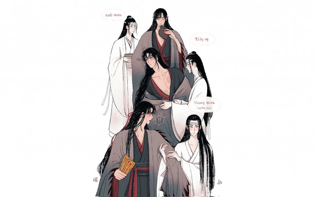 Обои картинки фото аниме, mo dao zu shi, лань, ванцзи, вэй, усянь