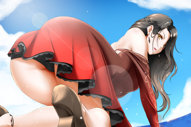 Обои картинки фото аниме, unknown,  другое , девушка, фон, взгляд