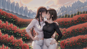 Картинка аниме пейзажи +природа нейросети графика нейроарт ai art нейронные сети рисунки нейро искусство