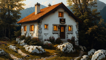 обоя рисованное, города, нейросети, графика, нейроарт, ai, art, нейронные, сети, рисунки, нейро, искусство, нейрографика, graphics, neuroart, neural, networks, drawings, neuro, neurography, дом, природа